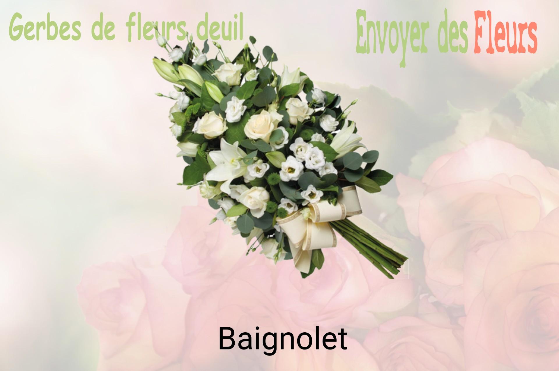 Gerbe de fleurs de deuil livrée à Baignolet